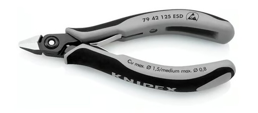 [110000335] KNIPEX PRECISIE ELECTRONICA ZIJSNIJTANG 79 42 125 ESD L=125mm