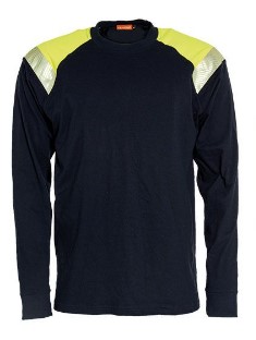 [113000720] SAFETY SHIRT FR KL:1 MT:L ROUND NECK NAVY/YELLOW