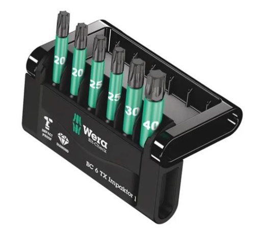 [165000105] WERA BITSET CHECK 6 TX IMPAKTOR 6-DEL 