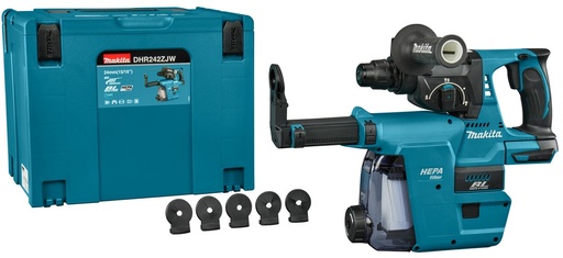 [118000030] MAKITA COMBIHAMER 18V DHR242ZWJ MET STOFAFZUIGING SDS+ IN M-BOX
