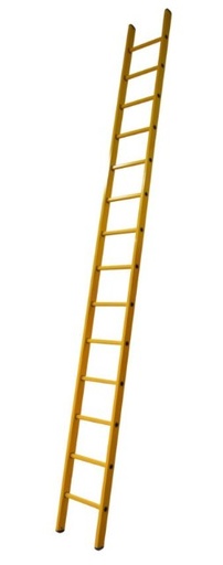 [223000090] ENKEL RECHTE FIBERGLASS LADDER 12 SPORTEN