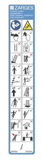 [289000010] ZARGES STICKER GEBRUIKSAANWIJZING 800592