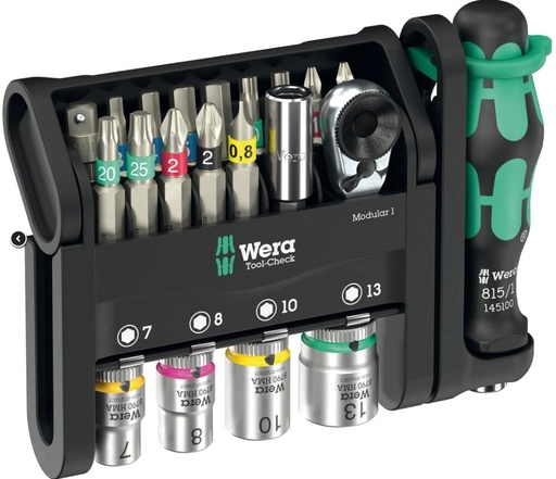 [165000475] WERA TOOL CHECK MODULAR 1/4" 21-PIECE SET