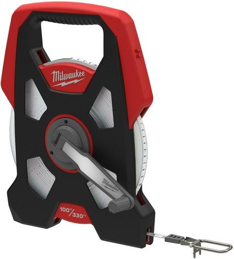 [116000015] MILWAUKEE MEASURING TAPE 100 METERS. STEEL TAPE 9.5MM WITH CLASS II COATING 48225211