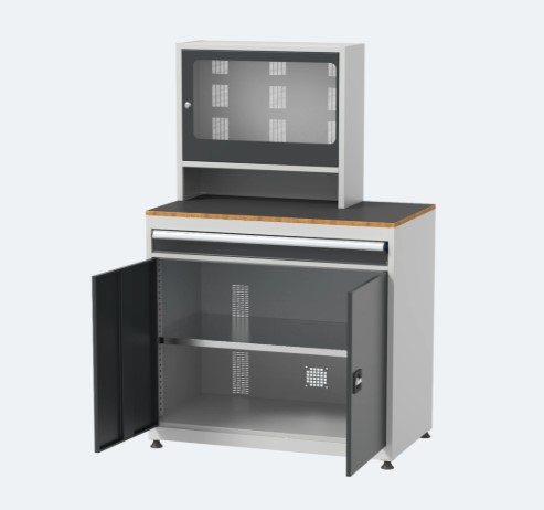 [918000220] COMPUTERKAST WERKPLAATS 1750x1010x570mm 27inch 1 LADE LICHTGRIJS/ANTRACIETGRIJS CKK.202.01