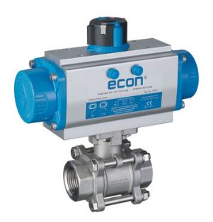 [976000100] KOGELKRAAN RVS 1/2" BSPP 7444ES ECON PTFE/FPM VOLLE DOORLAAT PNEUMATISCH ENKELWERKEND VEER SLUITEND SR20 1000PSI WOG