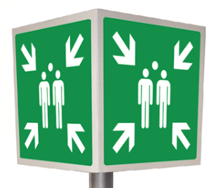 [972000300] SIGN COLLECTION POINT 3D FLAT ALUMINUM 400mm REFL. CLASS 1 150.31Z4.Q0