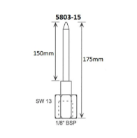 [978001395] NAALDMONDSTUK L=150mm RECHTE INJET 1/8 BSP