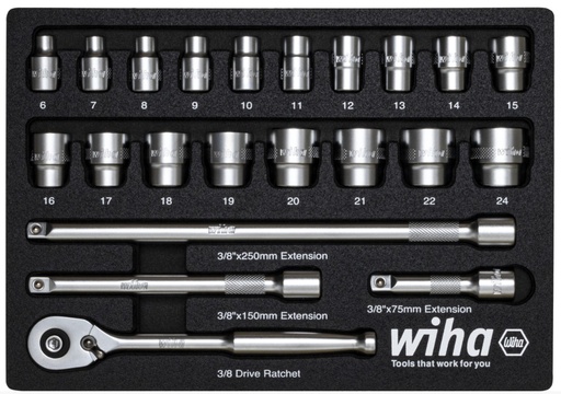 [166000030] WIHA DOPSLEUTELSET 3/8" 23-dlg. 337-91 44708 IN MODULE